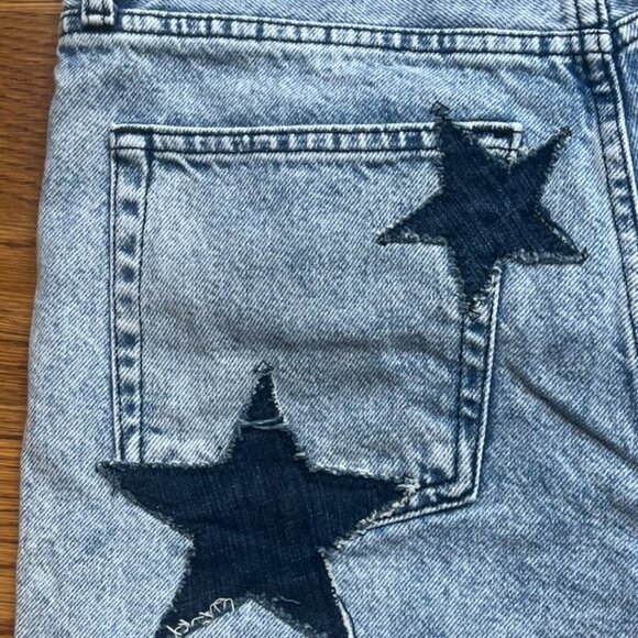 Unemployed Denim Straight Leg Jeans Distressed w/Star Patch Appliqués Size 27 - Picture 6 of 11